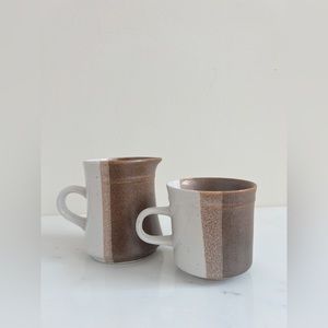 Vintage Two-Tone Creamer and Mug Set